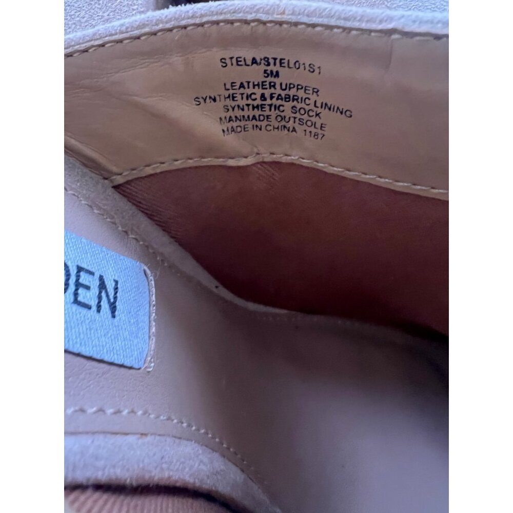 Steve Madden Tan Suede 3 Inch Block Heel Slip-On Mules Size 5M - Picture 4 of 7